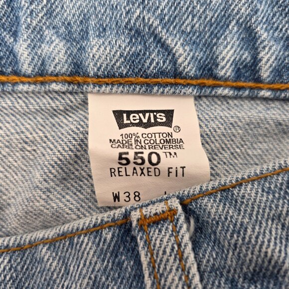 Levis 550 Vintage Orange Tab Mens 36x32 Relaxed Fit Tapered Blue Denim - Picture 7 of 9